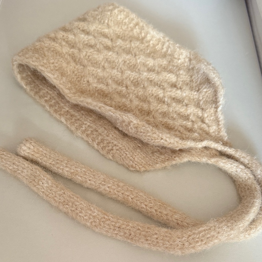 Handmade Cozy Knit Beige Headband